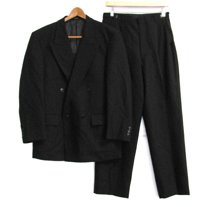 ハウプト スーツ セットアップ 上下セット ジャケット パンツ 記名有 日本製 黒 メンズ A4サイズ ブラック系 HAUPT PRESTIGE 【中古】