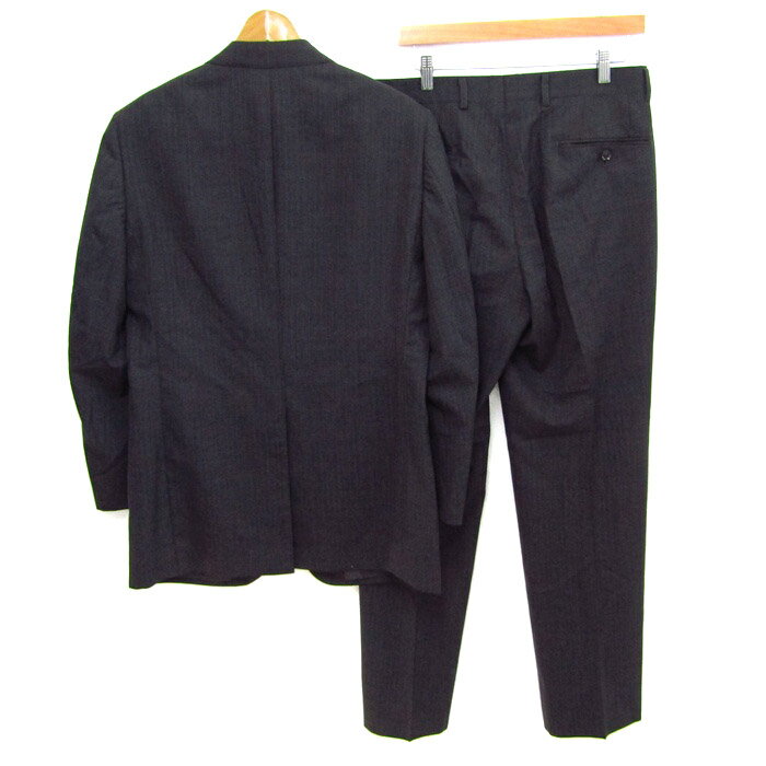 テハマクリント スーツ セットアップ 上下セット ウール混 メンズ 94A6サイズ グレー TEHAM CLINT 【中古】