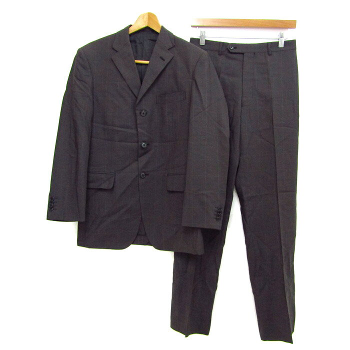 カンサイ スーツ セットアップ 上下セット 格子柄 メンズ Y5サイズ ブラック KANSAI 【中古】