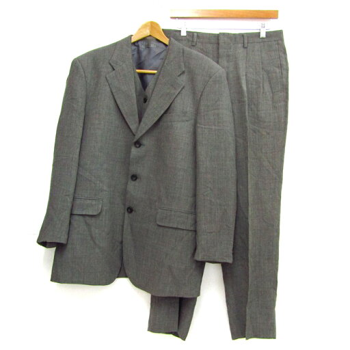 アリソンハウス スーツ セットアップ 上下セット 3点セット ジャケット ジレ パンツ メンズ L 79サイズ グレー ALISON HOUSE 【中古】 アリソンハウス スーツ セットアップ 上下セット 3点セット ジャケット ジレ パンツ メンズ L 79サイズ グレー ALISON HOUSE 【中古】