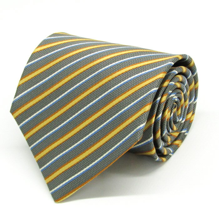 レノマ ブランド ネクタイ シルク ストライプ柄 ライン柄 PO メンズ ネイビー renoma 【中古】