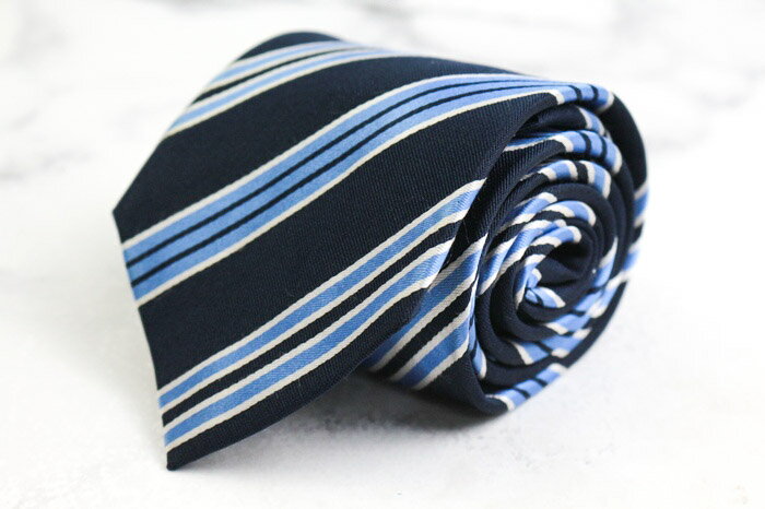 メンズクラブ ブランド ネクタイ シルク ストライプ柄 PO メンズ ネイビー MEN'S CLUB 【中古】