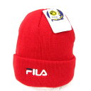 フィラ ニットキャップ 帽子 未使用 ブランド レディース ジュニア キッズ 男の子用 55-57cmサイズ レッド FILA 【中古】