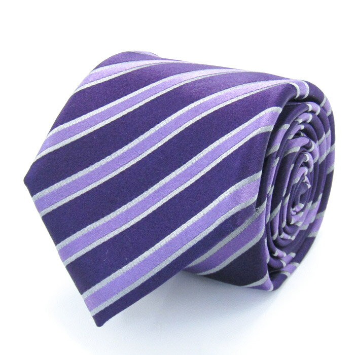 ヒロココシノ ブランド ネクタイ ストライプ柄 PO メンズ パープル HIROKO KOSHINO 【中古】