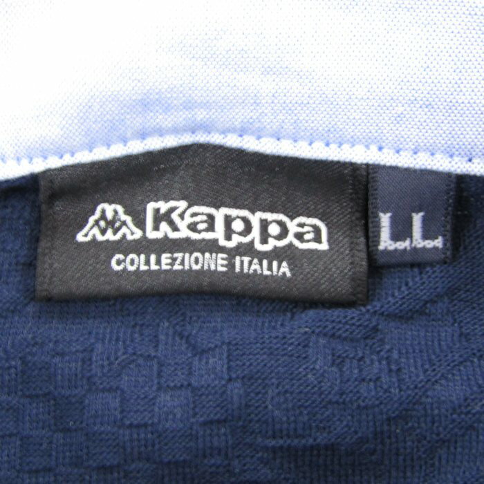 カッパ ポロシャツ 半袖 大きいサイズ トップス メンズ LLサイズ ネイビー系 Kappa 【中古】