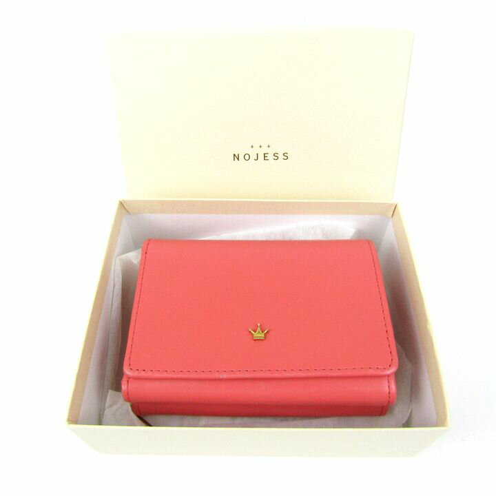 ノジェス 三つ折り財布 小銭入れあり ミニ財布 ブランド ウォレット レディース ピンク NOJESS 【中古】