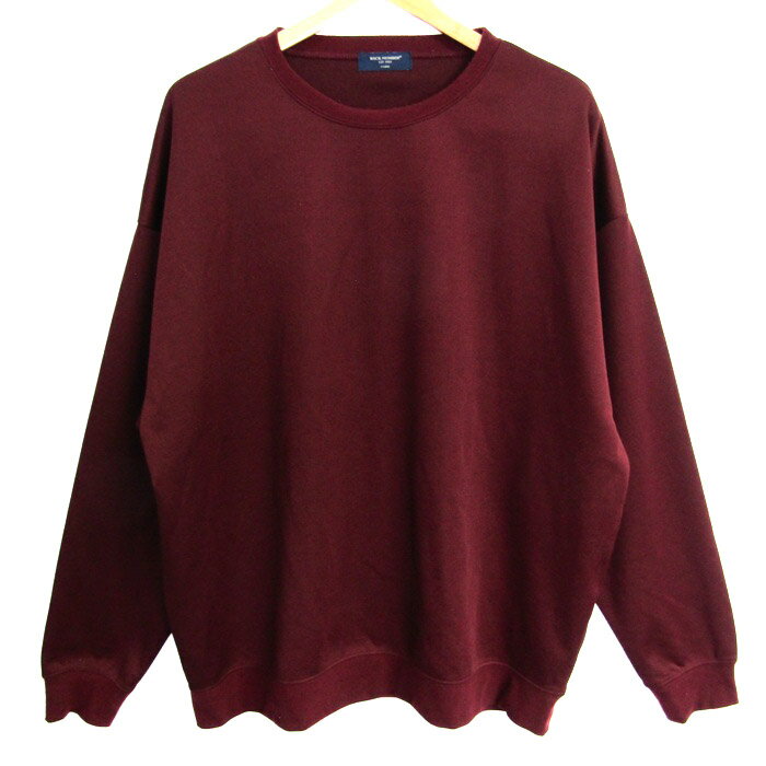 バックナンバー スウェット トレーナー 長袖 クルーネック 大きいサイズ トップス メンズ XLサイズ ワインレッド BACK NUMBER 【中古】