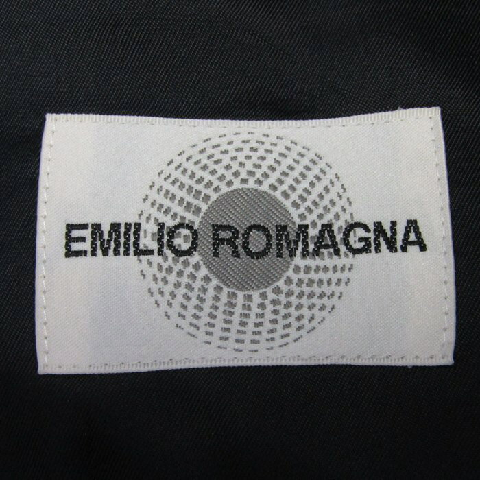 エミリア・ロマーニャ スーツ セットアップ ウール100% ブランド 記名有 上下セット メンズ 98AB6サイズ ネイビー EMILIO ROMAGNA 【中古】