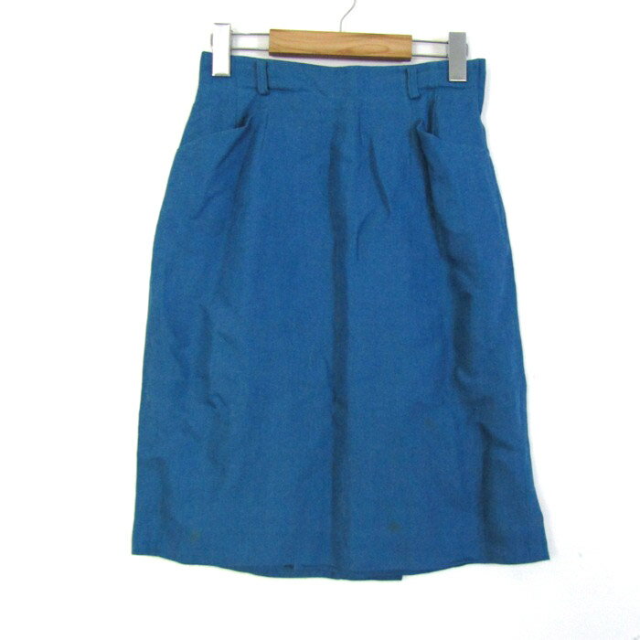 クリスチャンディオール スカート ボトムス リネン混 レディース Mサイズ ブルー Christian Dior 【中古】