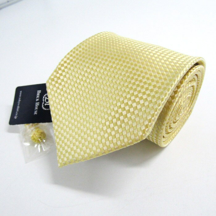 ブリックハウス ブランド ネクタイ チェック柄 格子柄 シルク 未使用タグ付 PO メンズ ベージュ BRICK HOUSE 【中古】