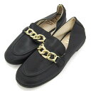 ザラ ローファー 鎖 スリッポン シューズ 靴 レディース 36サイズ ブラック ZARA 【中古】