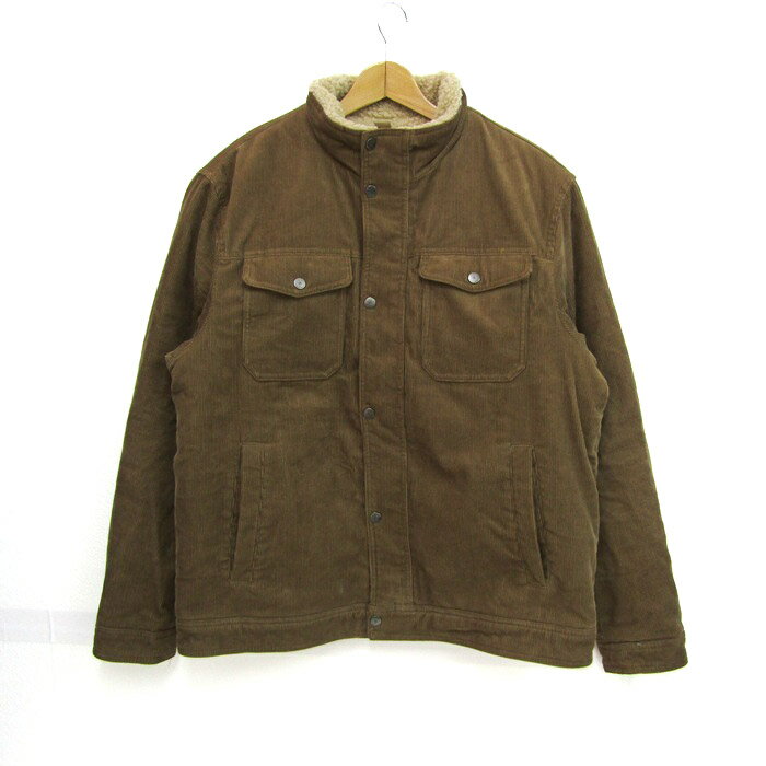 レインフォレスト カバーオール ジャケット ブルゾン アウター コーデュロイ 裏ボア メンズ Lサイズ ブラウン RAINFOREST 【中古】