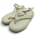 ザラ トング サンダル ストラップ フラット 靴 レディース 37サイズ オフホワイト ZARA 【中古】(4)