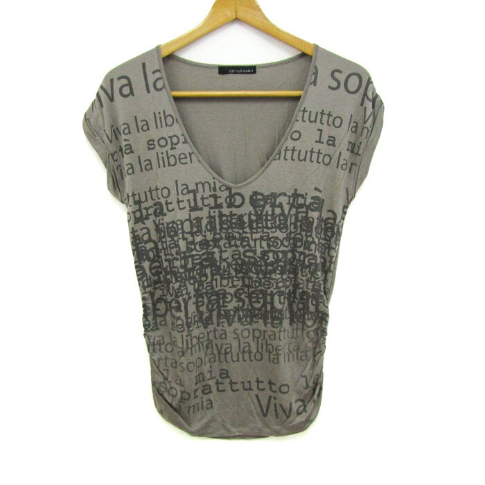 ブラーミン 半袖Tシャツ トップス カットソー 日本製 レディース 38サイズ チャコール Brahmin 【中古】