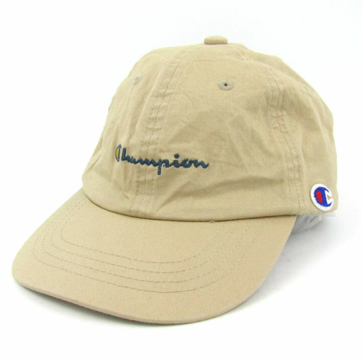 チャンピオン キャップ ロゴ 帽子 ブランド レディース メンズ 55-57cmサイズ ベージュ Champion 【中古】