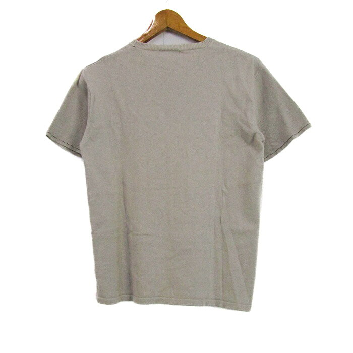 コムサ・デ・モード ニット トップス 半袖 コットン メンズ フリーサイズ グレージュ COMME CA DU MODE MEN 【中古】