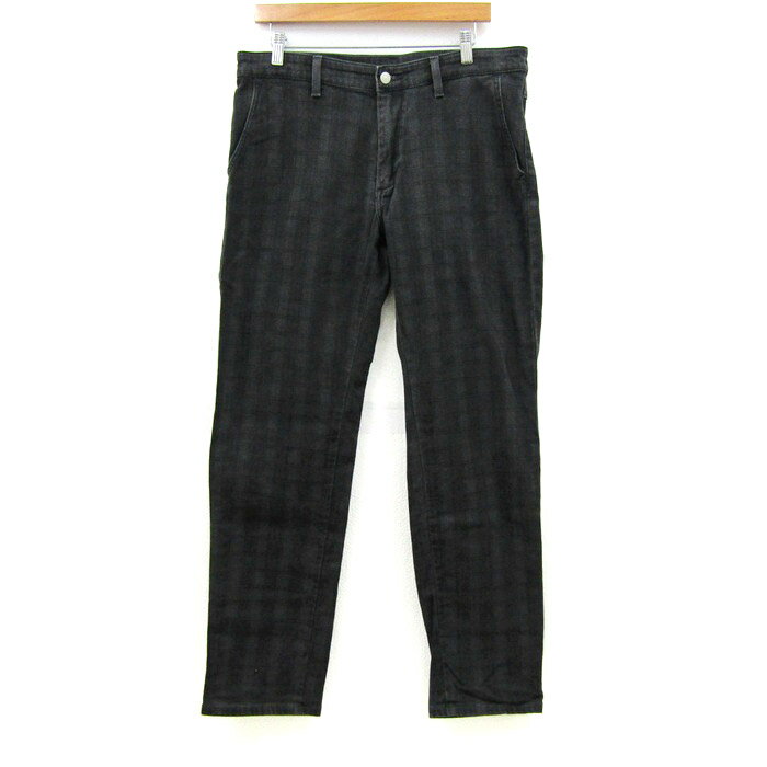エドウィン ロングパンツ チェック柄 ストレッチ ボトムス 403 メンズ 33サイズ グレー系 EDWIN 【中古】