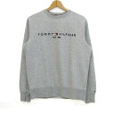 トミーヒルフィガー スウェット トレーナー トップス ロゴ 裏起毛 メンズ Sサイズ グレー TOMMY HILFIGER 【中古】