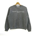 トミーヒルフィガー スウェット トレーナー トップス ロゴ 裏起毛 メンズ Sサイズ グレー TOMMY HILFIGER 【中古】