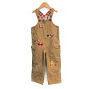 ミキハウス オーバーオール コーデュロイ パンツ 乗り物柄 キッズ 男の子用 100サイズ 黄土 MIKIHOUSE 【中古】