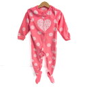 カーターズ ツナギ つなぎ オールインワン ロンパース ハート ドット柄 ベビー 女の子用 2t/2Aサイズ 白×ピンク carter's 【中古】