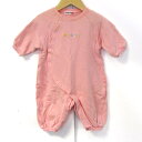 ミキハウス ツナギ つなぎ オールインワン ロンパース スウェット ベビー 女の子用 70サイズ ピンク MIKIHOUSE 【中古】