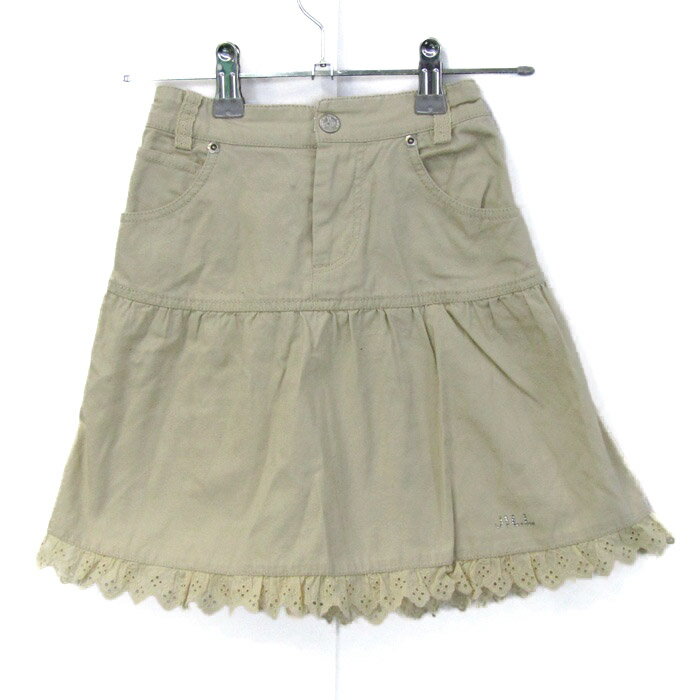 ジルスチュアート スカート ボトムス 裾レース ティアード キッズ 女の子用 130サイズ ベージュ JILLSTUART 【中古】