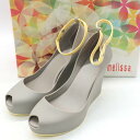 メリッサ パンプス 未使用 ウエッジソール ブランド ラバーシューズ 靴 レディース 24サイズ グレー×イエロー melissa 【中古】(4)