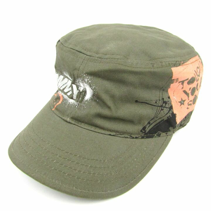 トミー ワークキャップ コットン 帽子 ブランド メンズ グリーン TOMMY 【中古】