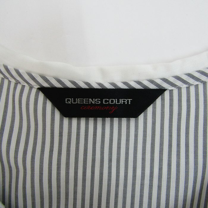 クイーンズコート セットアップ 上下セット 半袖ブラウス スカート ブランド レディース 9月7日サイズ グレー QUEENS COURT 【中古】
