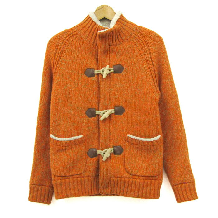ニジュウサンクオム ニットブルゾン ボアジャケット ウール/アルパカ混 ブランド アウター メンズ 46サイズ オレンジ 23区 HOMME 【中古】
