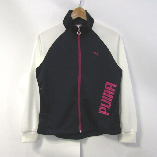 プーマ ジャージ ジャケット スポーツウエア トレーニングウエア アウター レディース Mサイズ ネイビー系/ホワイト系 PUMA 【中古】 プーマ ジャージ ジャケット スポーツウエア トレーニングウエア アウター レディース Mサイズ ネイビー系/ホワイト系 PUMA 【中古】