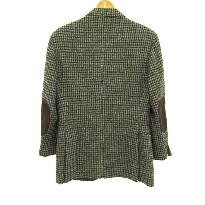 バーバリーズ テーラードジャケット アウター 千鳥格子柄 エルボーパッチ メンズ 170 A5サイズ ブラウン Burberrys 【中古】