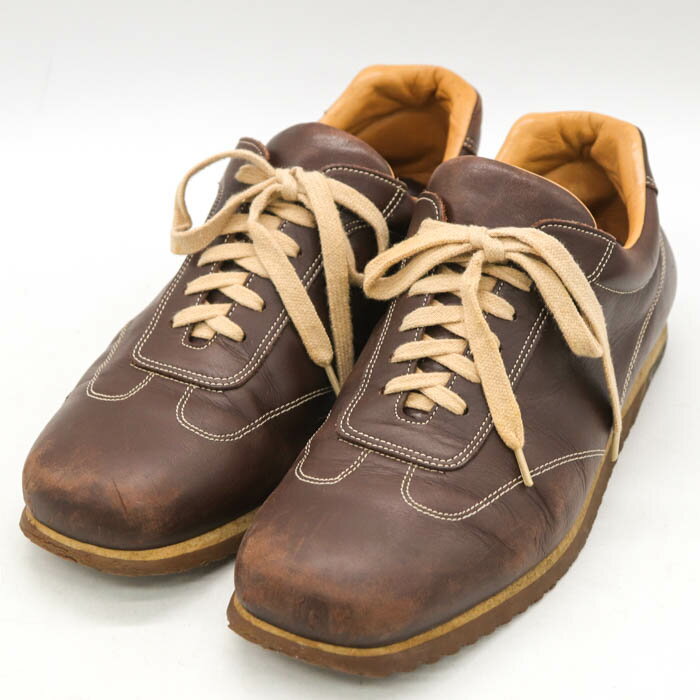 サントーニ レザースニーカー ローカット シューズ ブランド 靴 イタリア製 メンズ 6.5サイズ ブラウン Santoni 【中古】