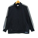 アディダス パーカー スポーツウエア フルジップ モックネック トップス アウター レディース Lサイズ ネイビー系 adidas 【中古】