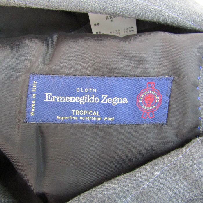 エルメネジルドゼニア スーツ セットアップ 上下セット ジャケットパンツ　イタリア生地 メンズ 98 BB4サイズ グレー Ermenegildo Zegna 【中古】