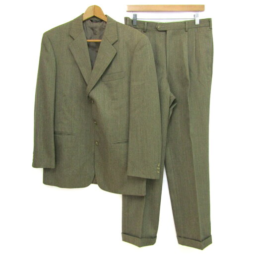 ケントアンドカーウェン スーツ セットアップ 上下セット ジャケット パンツ メンズ 96A7 85サイズ カーキ系 KENT&CURWEN 【中古】 ケントアンドカーウェン スーツ セットアップ 上下セット ジャケット パンツ メンズ 96A7 85サイズ カーキ系 KENT&CURWEN 【中古】