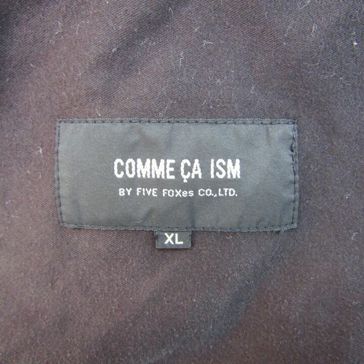 コムサイズム ピーコート アウター ジャケット 大きいサイズ メンズ XLサイズ ブラック COMME CA ISM 【中古】