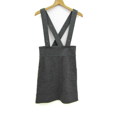 アンタイトル サロペット ジャンパースカート ウール 日本製 レディース 2サイズ グレー UNTITLED 【中古】