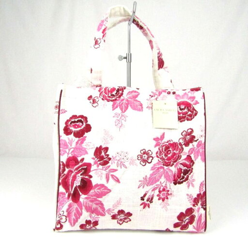 ローラアシュレイ ミニトート アビー/クランベリー トートバッグ 未使用 花柄 リネン混 鞄 レディース レッド Laura Ashley 【中古】 ローラアシュレイ ミニトート アビー/クランベリー トートバッグ 未使用 花柄 リネン混 鞄 レディース レッド Laura Ashley 【中古】