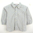 ファミリア 長袖シャツ チェック柄 トップス ベビー 男の子用 90サイズ ブルー系×イエロー系 Familiar 【中古】