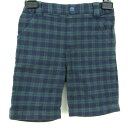 ファミリア ハーフパンツ 半ズボン チェック柄 ストレッチ ボトムス ベビー 男の子用 90サイズ グリーン系×ネイビー系 Familiar 【中古】