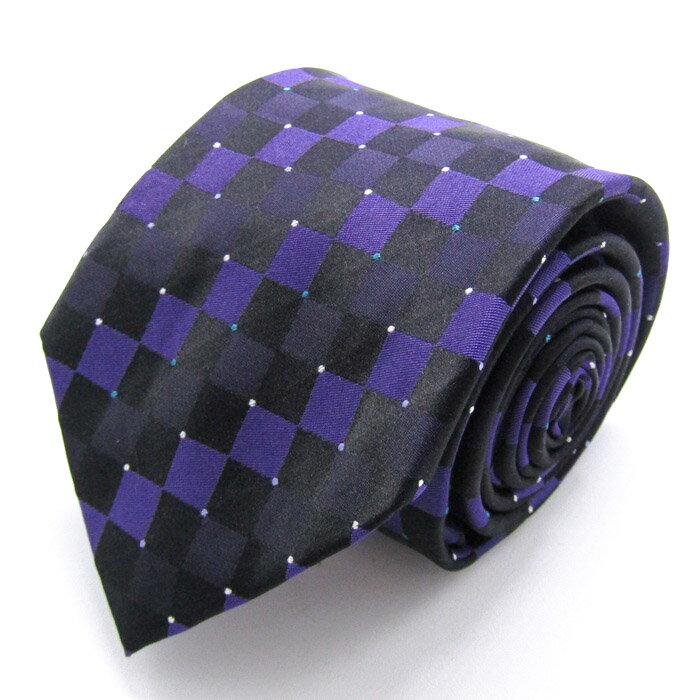エムエフエディトリアル ブランド ネクタイ チェック柄 ドット シルク PO メンズ パープル m.f.editorial 【中古】