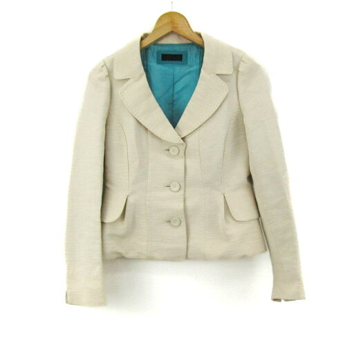 トゥービーシック テーラードジャケット アウター ショート丈 レディース 40サイズ ベージュ TO BE CHIC 【中古】 トゥービーシック テーラードジャケット アウター ショート丈 レディース 40サイズ ベージュ TO BE CHIC 【中古】