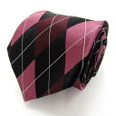 メイル&コー ブランド ネクタイ シルク アーガイルチェック PO メンズ ブラック MALE & Co 【中古】