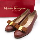 フェラガモ パンプス ヴァラリボン ブランド シューズ 靴 イタリア製 レディース 5.5サイズ ブラウン FERRAGAMO 【中古】(4)