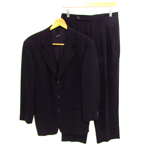 ジョルジオアルマーニ スーツ セットアップ ウール ストレッチ 上下セット 黒イタリア製 メンズ 44サイズ ブラック GIORGIO ARMANI 【中古】 ジョルジオアルマーニ スーツ セットアップ ウール ストレッチ 上下セット 黒イタリア製 メンズ 44サイズ ブラック GIORGIO ARMANI 【中古】