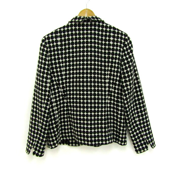 フェラ テーラードジャケット アウター ドット柄 ニコインターナショナル レディース フリーサイズ 黒×白 ferrat 【中古】