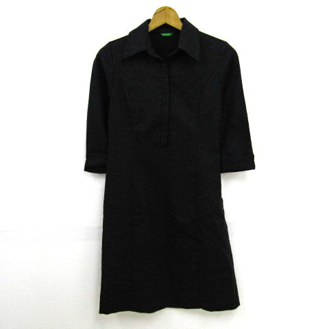 ベネトン ワンピース 長袖 ウール100% ブランド トップス イタリア製 レディース Sサイズ ダークグレー BENETTON 【中古】 ベネトン ワンピース 長袖 ウール100% ブランド トップス イタリア製 レディース Sサイズ ダークグレー BENETTON 【中古】
