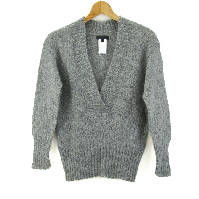 アイシービー セーター 長袖 Vネック ウール混 トップス レディース Lサイズ グレー iCB 【中古】